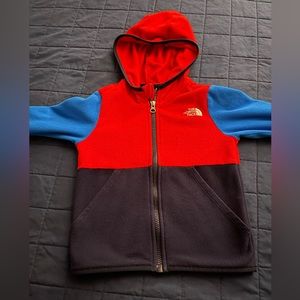 Color block North Face Galcier full zip hoodie. gently worn. Smoke free home